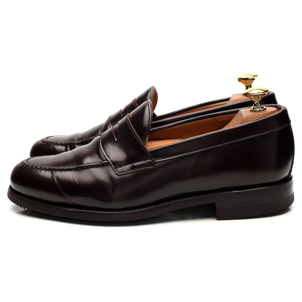 &#39;9628&#39; Burgundy Leather Loafer UK 6.5