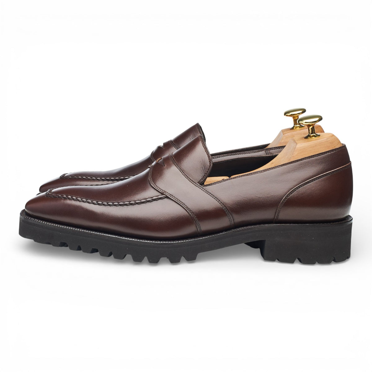 MTO 'James' Dark Brown Leather Loafers UK 8.5 E