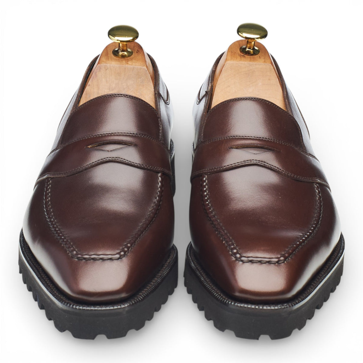 MTO 'James' Dark Brown Leather Loafers UK 8.5 E