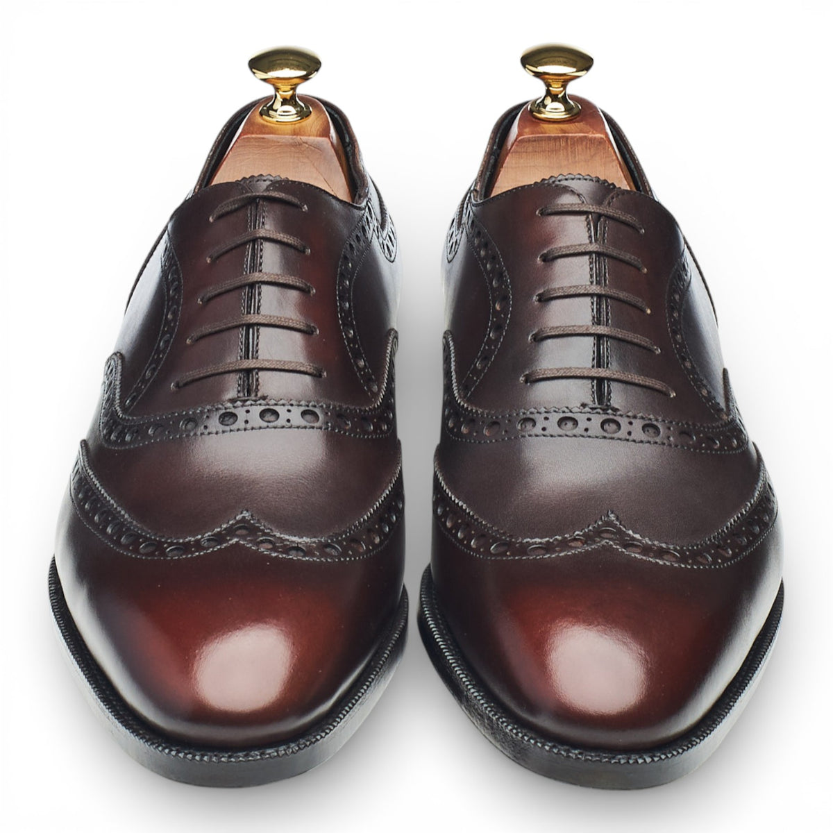 Dark Brown Patina Leather Oxford Brogues UK 9.5 E