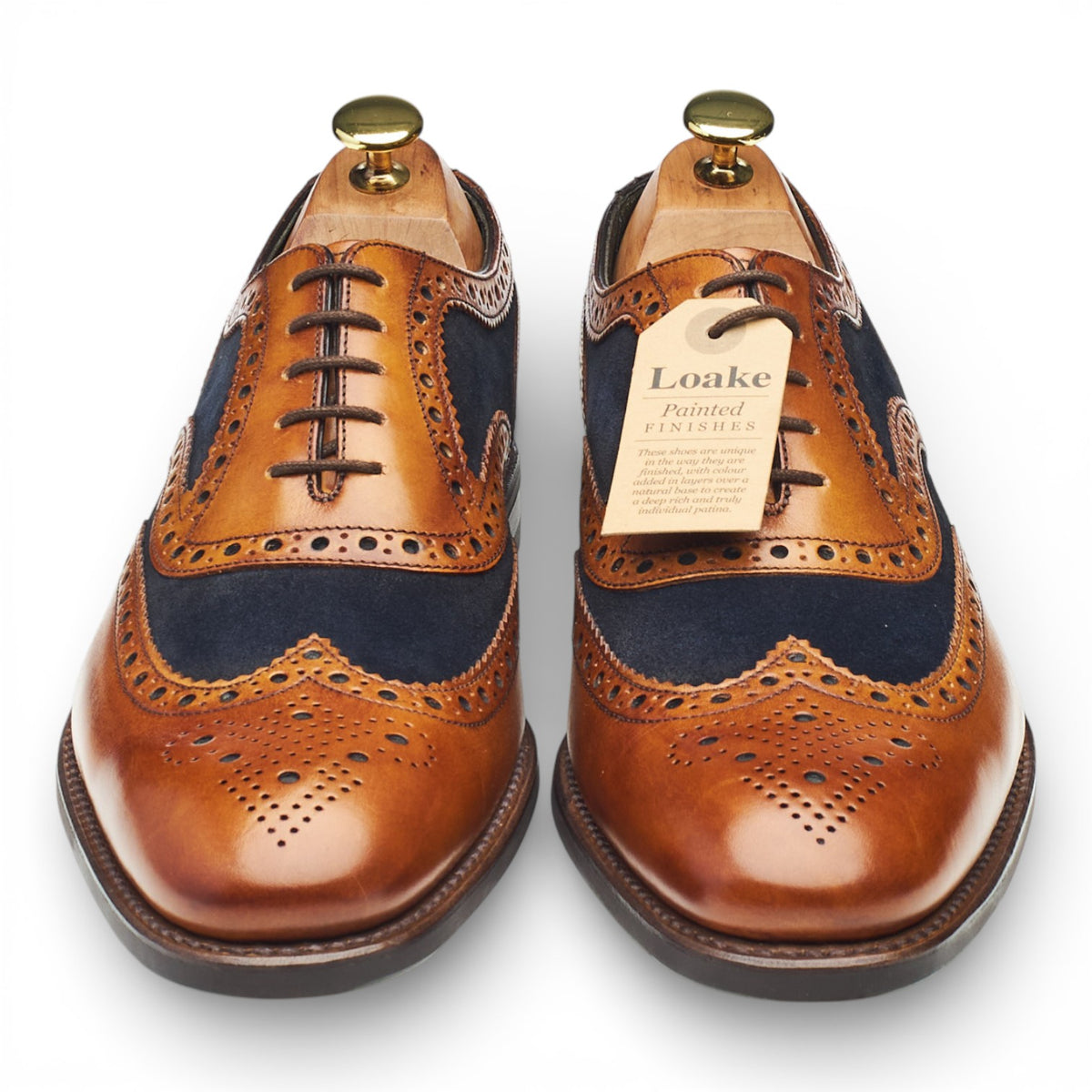 Design 'Kerridge' Tan Brown Leather Spectator Brogues UK 8 F