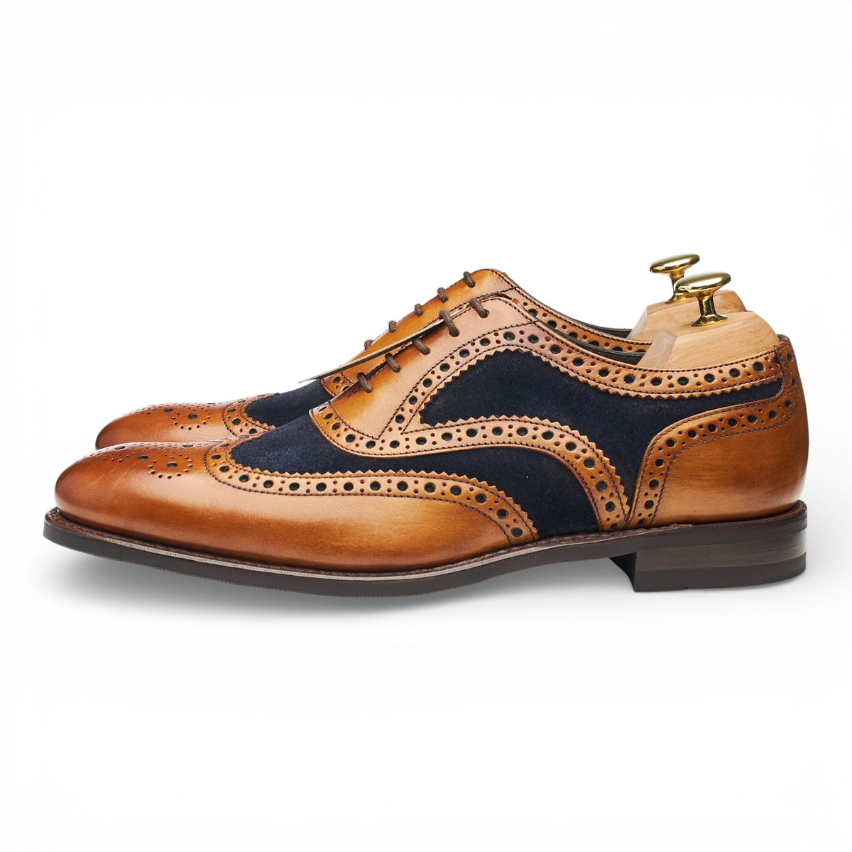 Design 'Kerridge' Tan Brown Leather Spectator Brogues UK 8 F