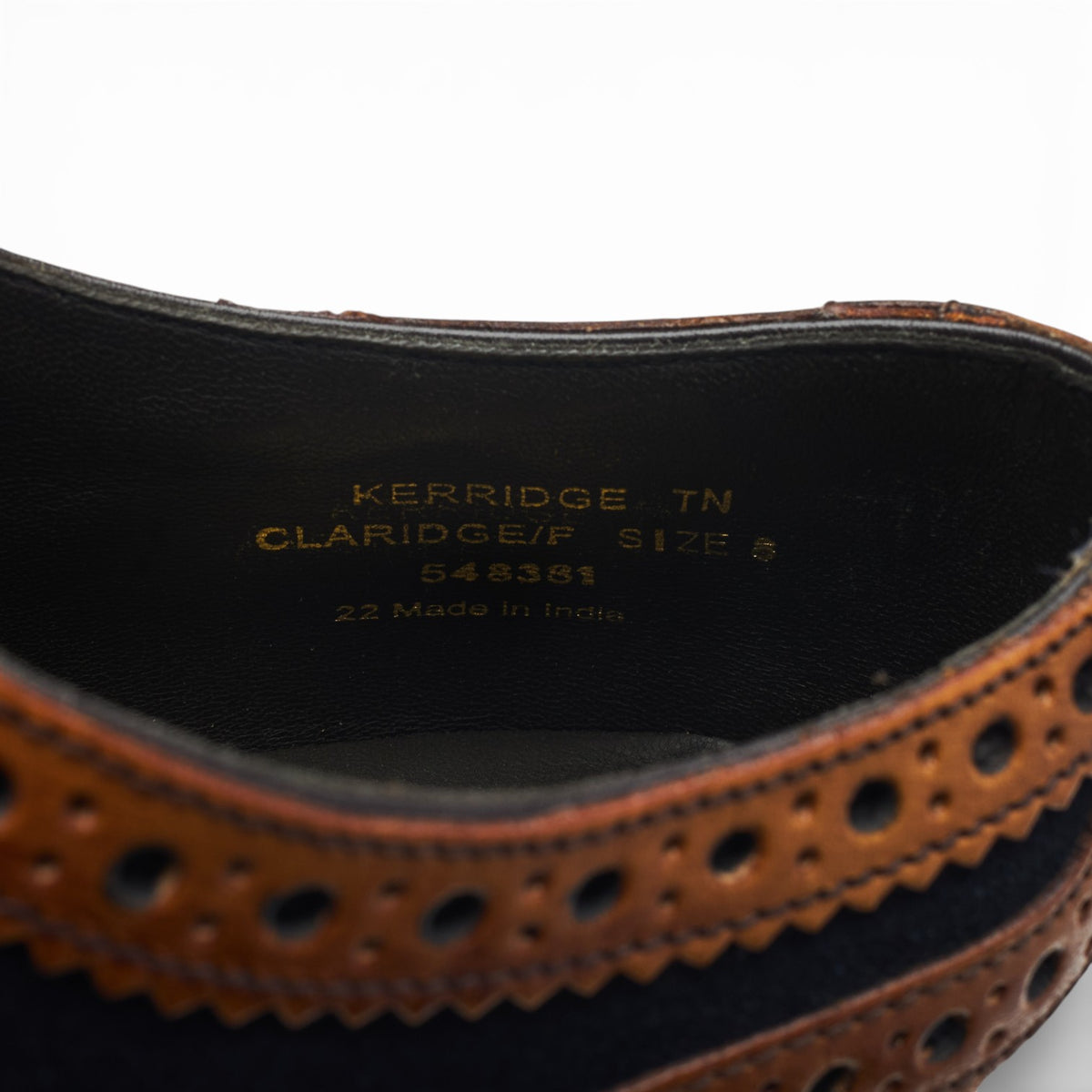 Design 'Kerridge' Tan Brown Leather Spectator Brogues UK 8 F