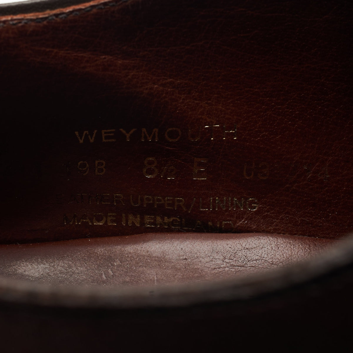 'Weymouth' Dark Brown Leather Wholecut Oxford UK 8.5 E