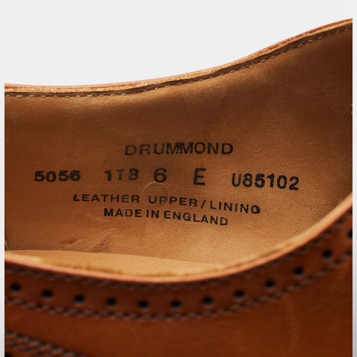 'Drummond' Tan Brown Leather Oxford Brogues UK 6 E