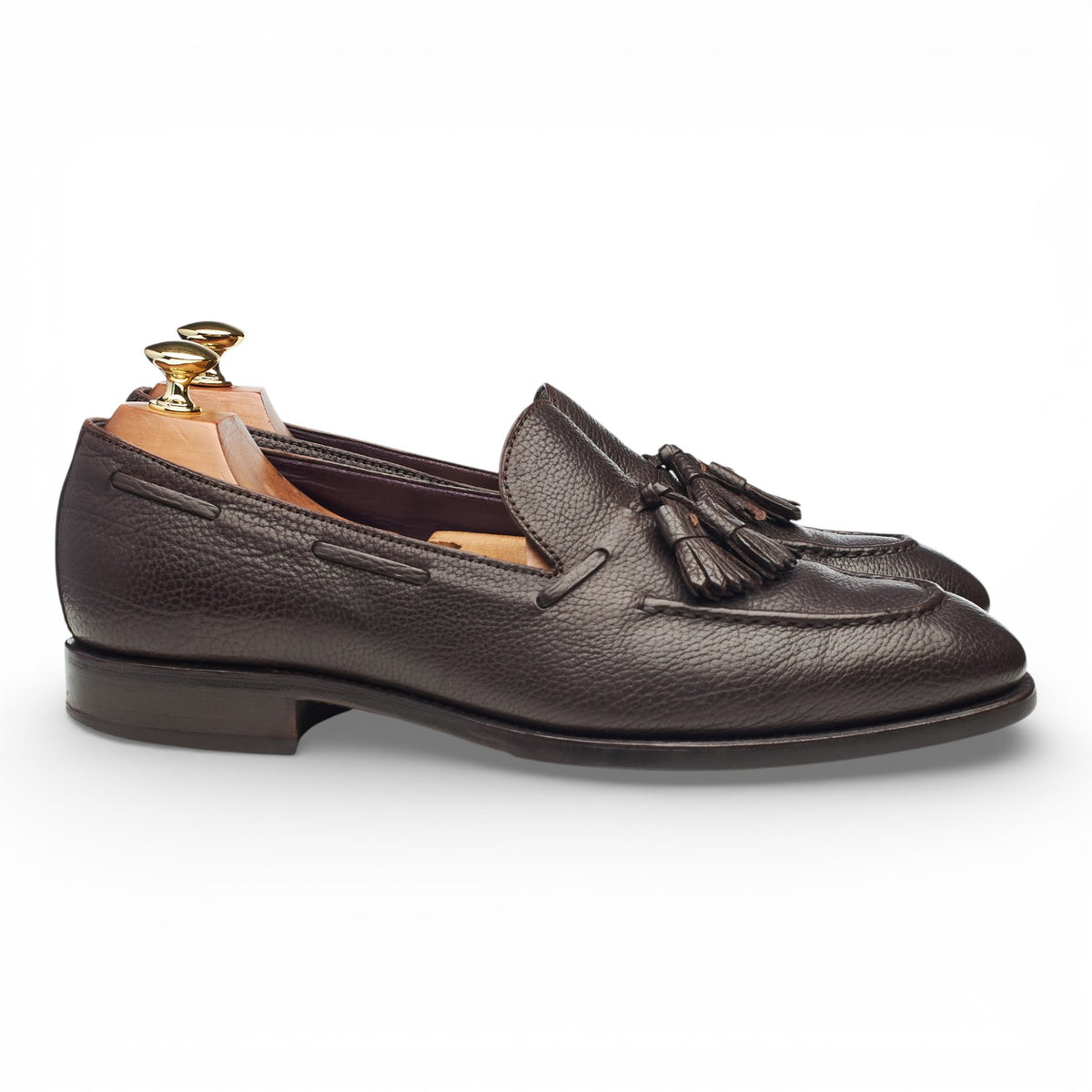 '80215' Dark Brown Leather Tassel Loafers UK 9.5 EE
