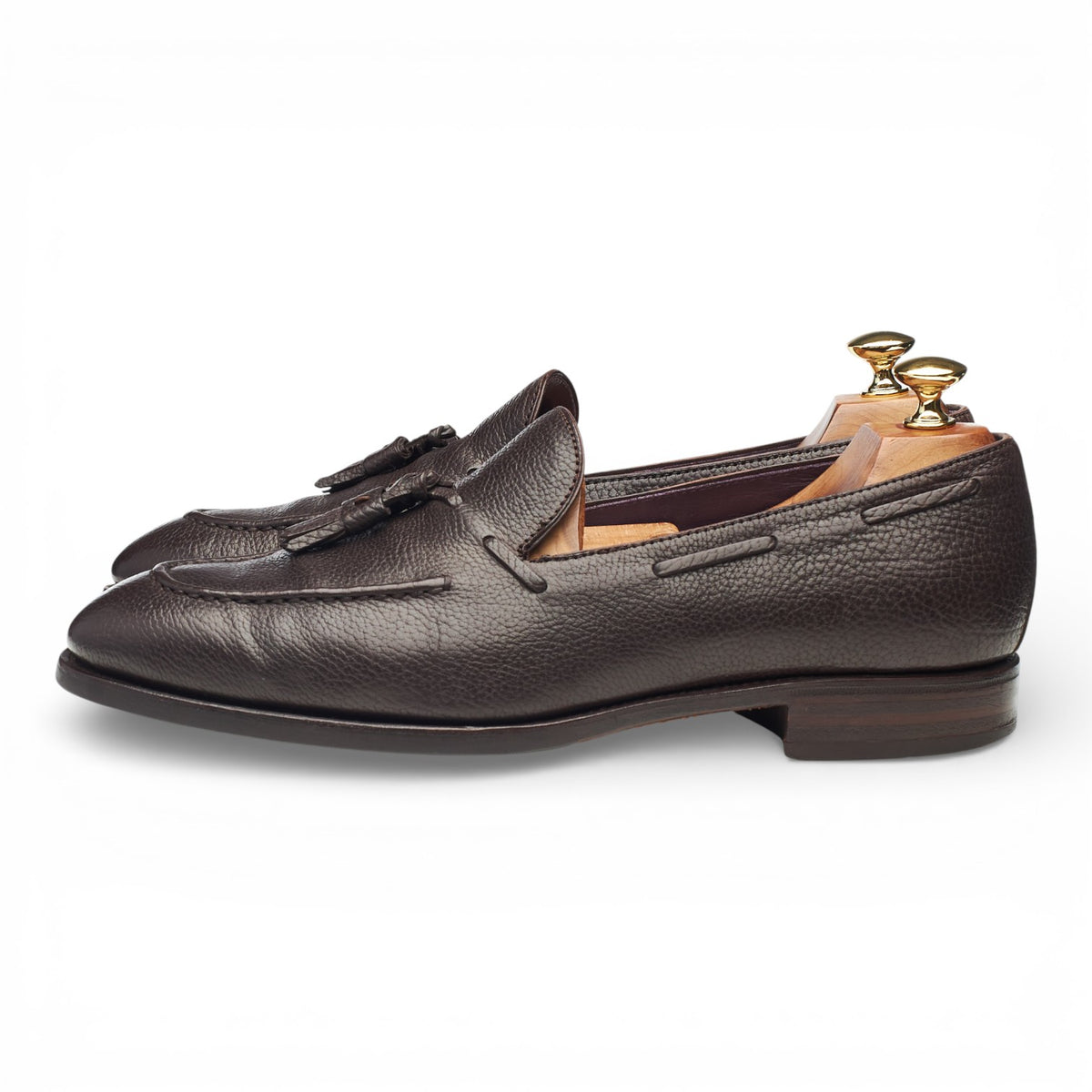 '80215' Dark Brown Leather Tassel Loafers UK 9.5 EE