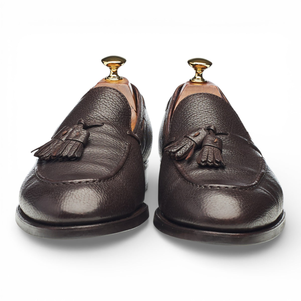 '80215' Dark Brown Leather Tassel Loafers UK 9.5 EE