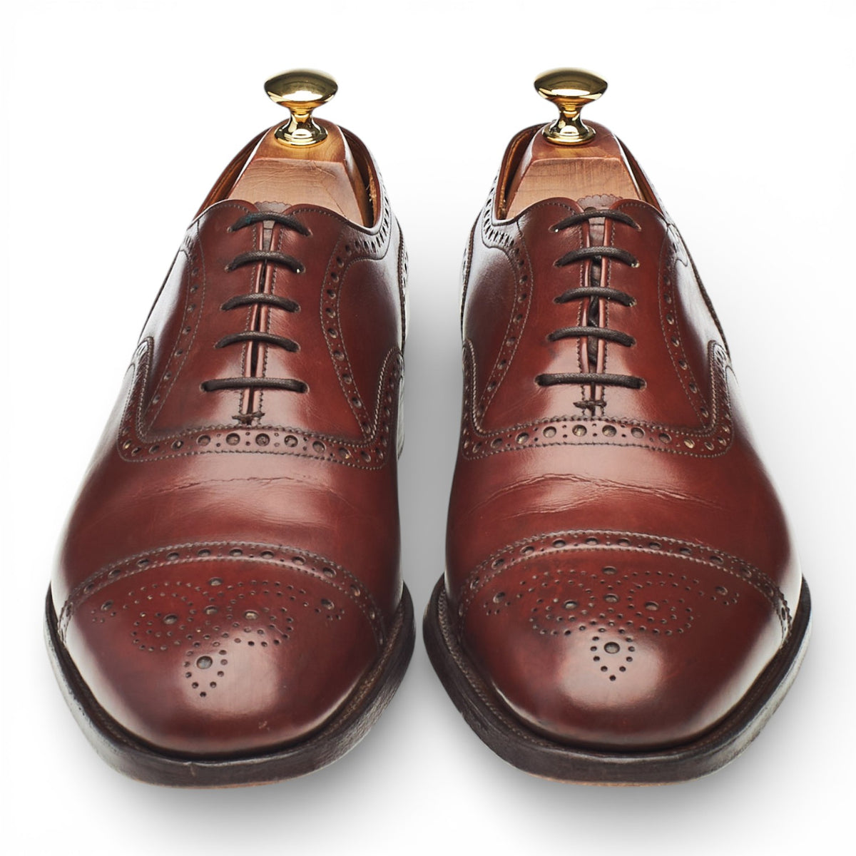 'Diplomat' Tan Brown Leather Oxford Brogues UK 9 F