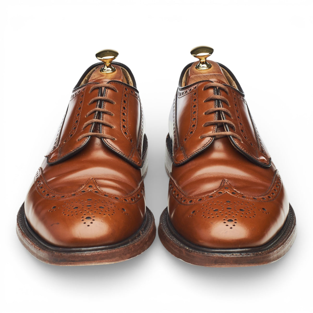 'Grafton' Tan Brown Leather Derby Brogues UK 10 F