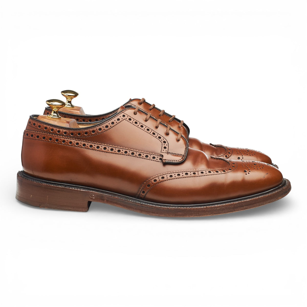 'Grafton' Tan Brown Leather Derby Brogues UK 10 F