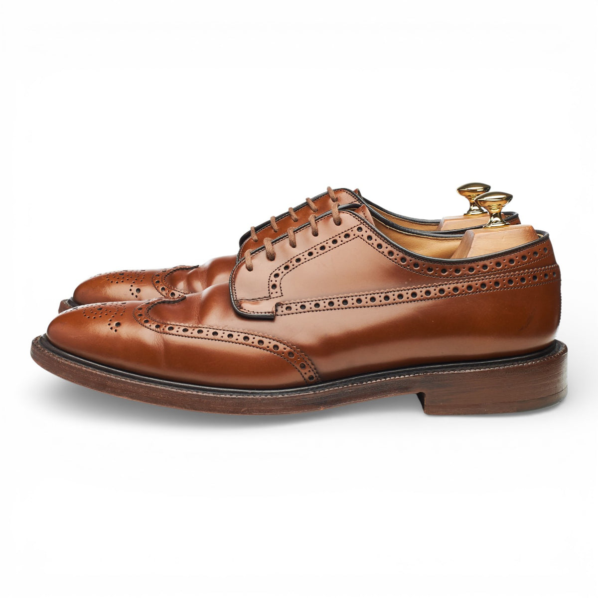 'Grafton' Tan Brown Leather Derby Brogues UK 10 F