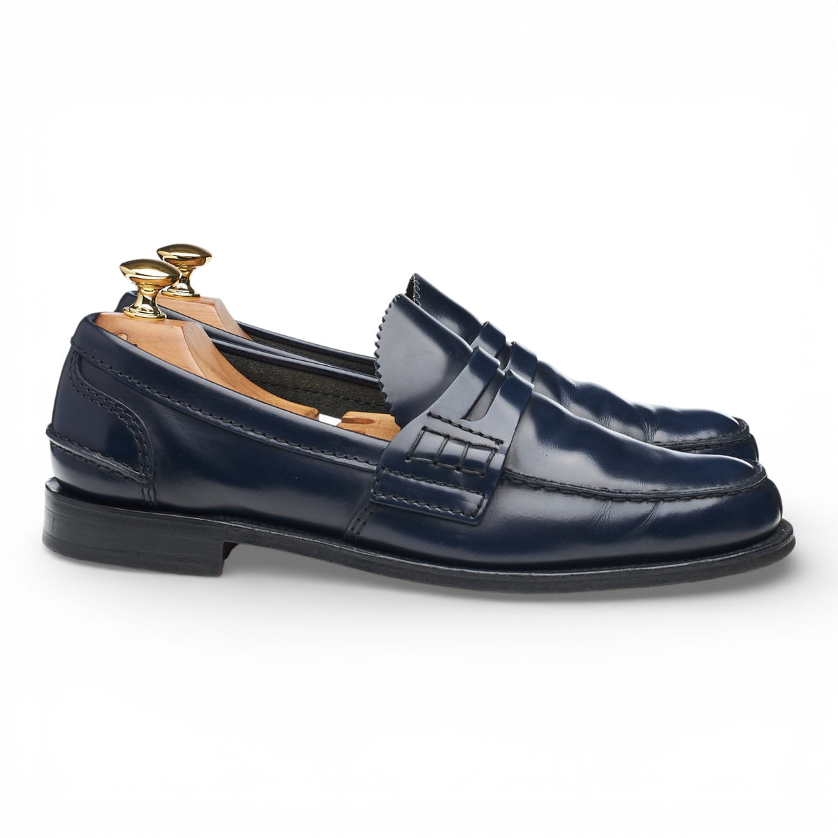'Tunbridge' Navy Blue Leather Loafers UK 7 F