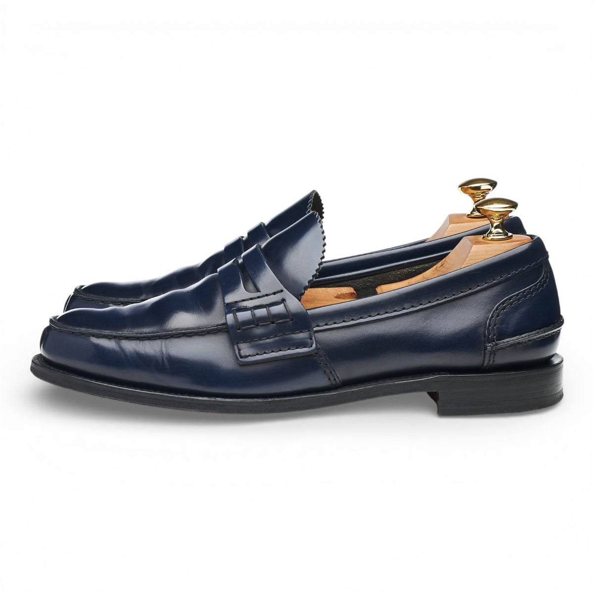 'Tunbridge' Navy Blue Leather Loafers UK 7 F