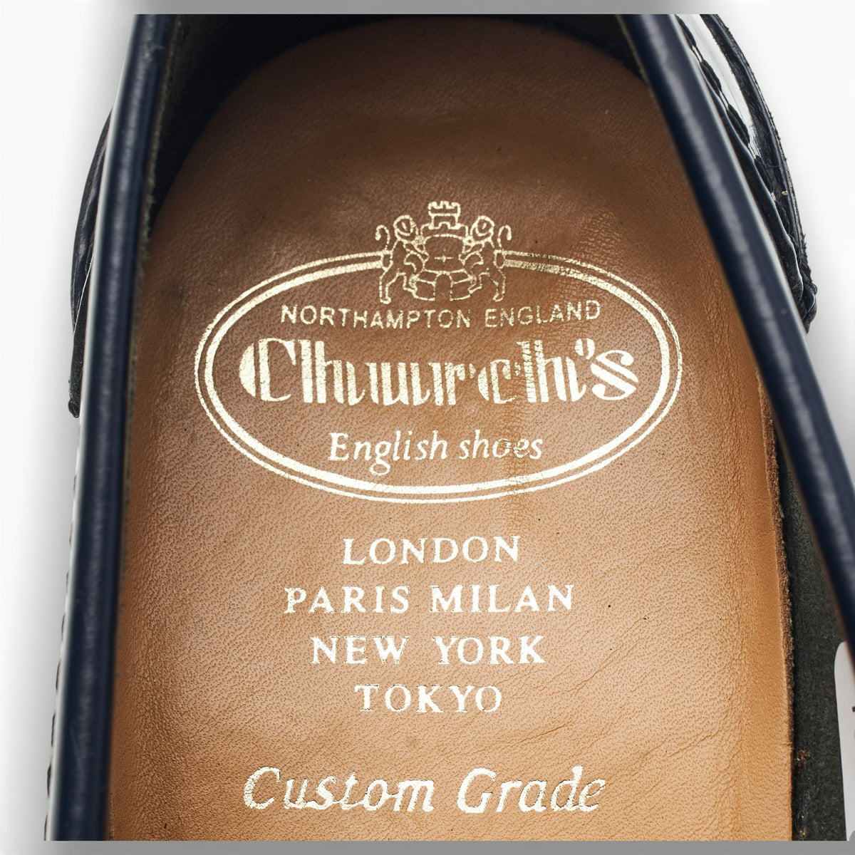 'Tunbridge' Navy Blue Leather Loafers UK 7 F