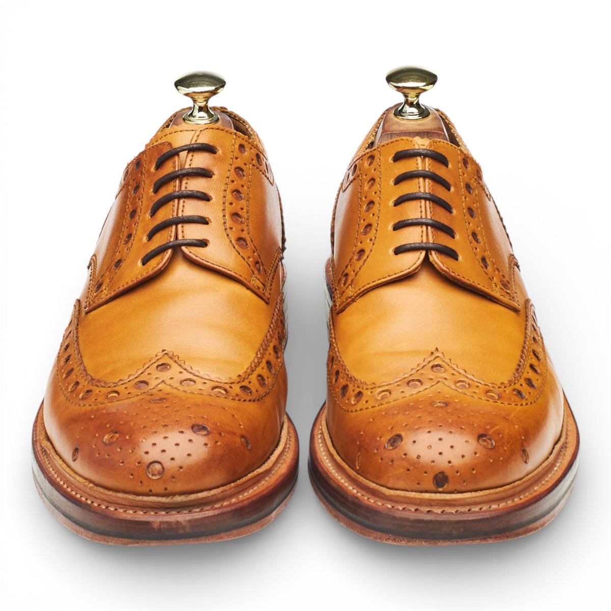 'Archie' Tan Brown Leather Derby Brogues UK 7 G