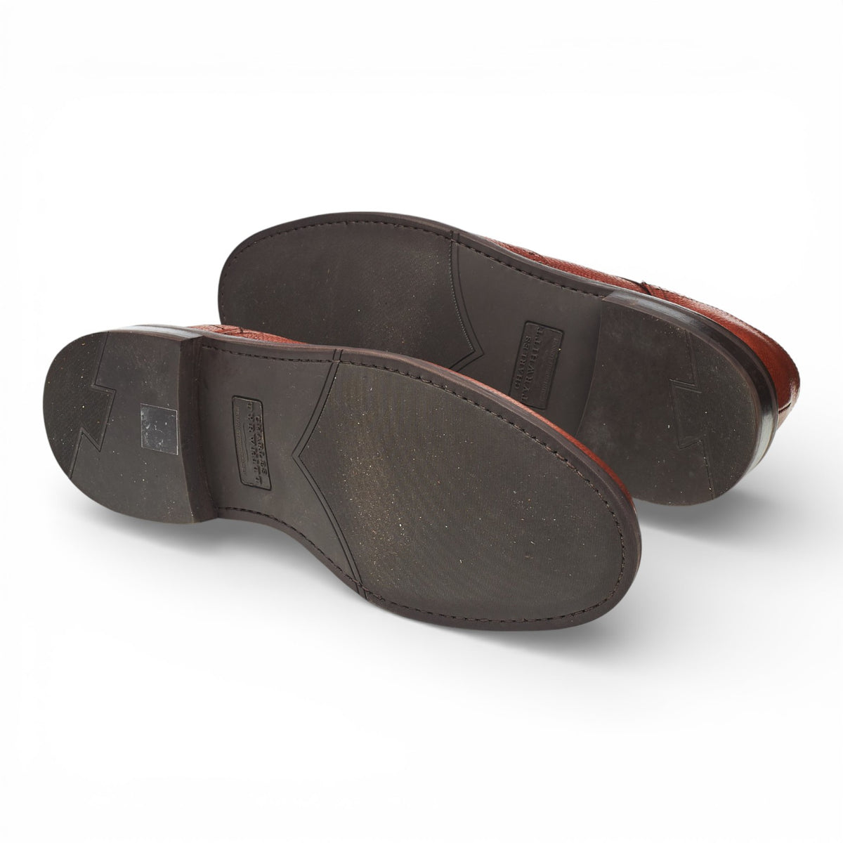 Tan Brown Grain Leather Derby Brogues UK 8 F