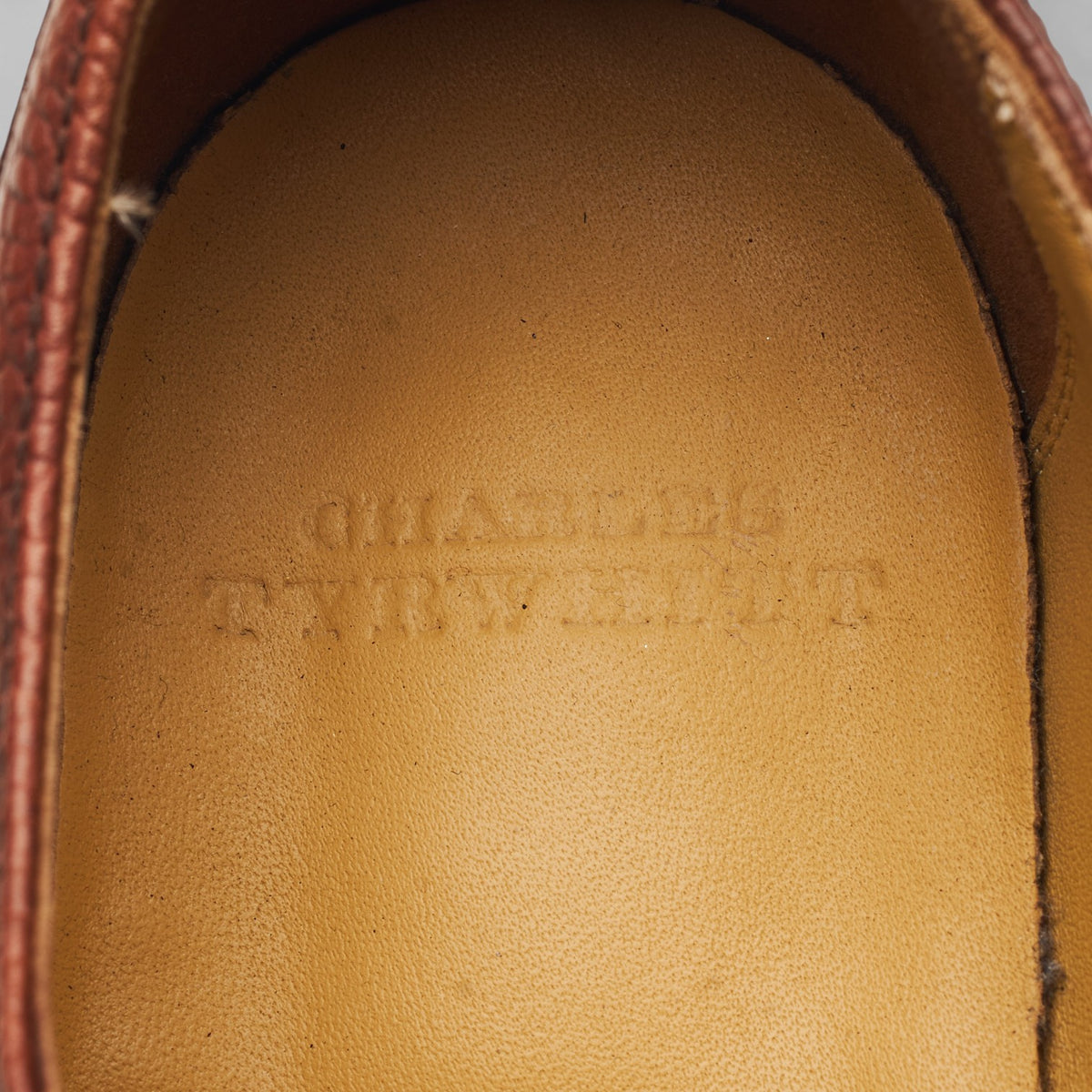 Tan Brown Grain Leather Derby Brogues UK 8 F