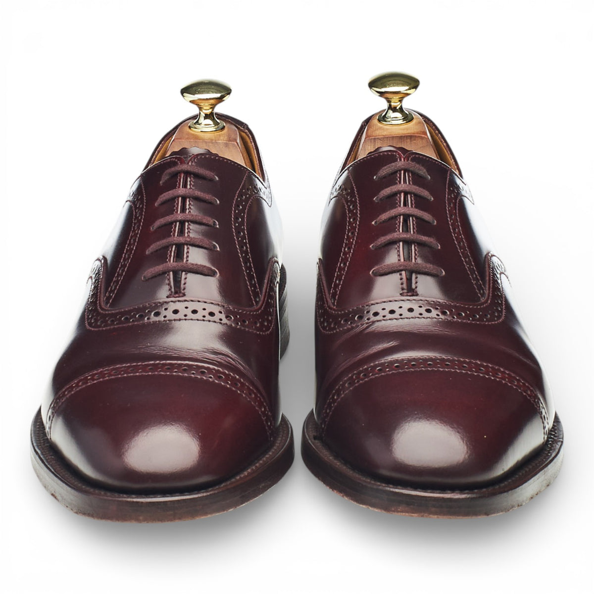 '206' Burgundy Leather Oxford Semi Brogues UK 7.5 F