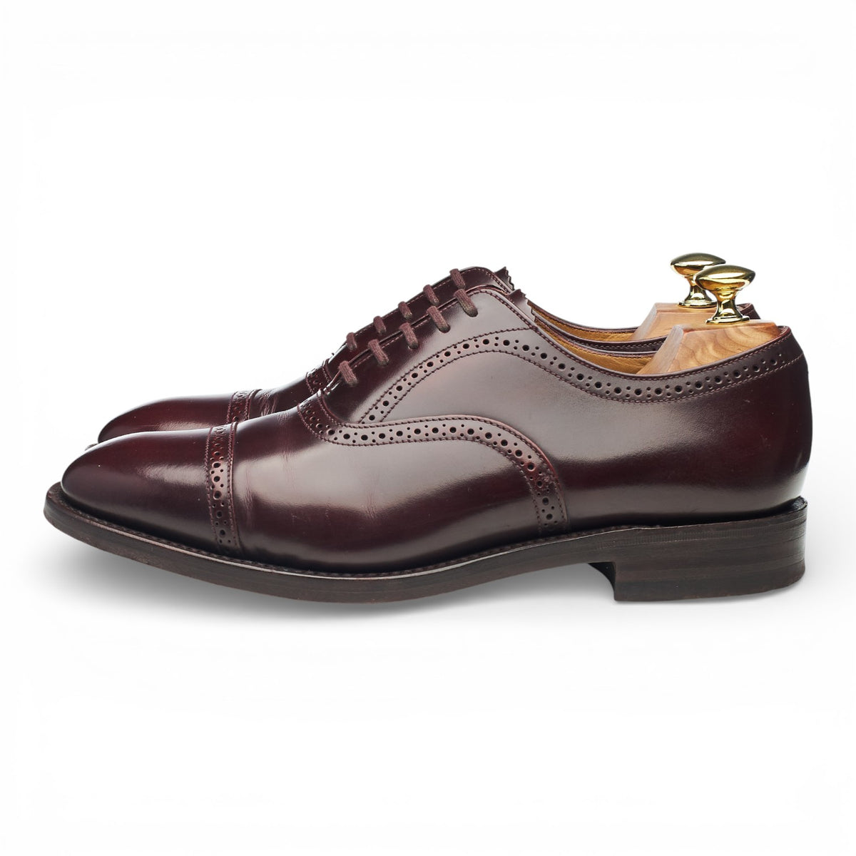 '206' Burgundy Leather Oxford Semi Brogues UK 7.5 F