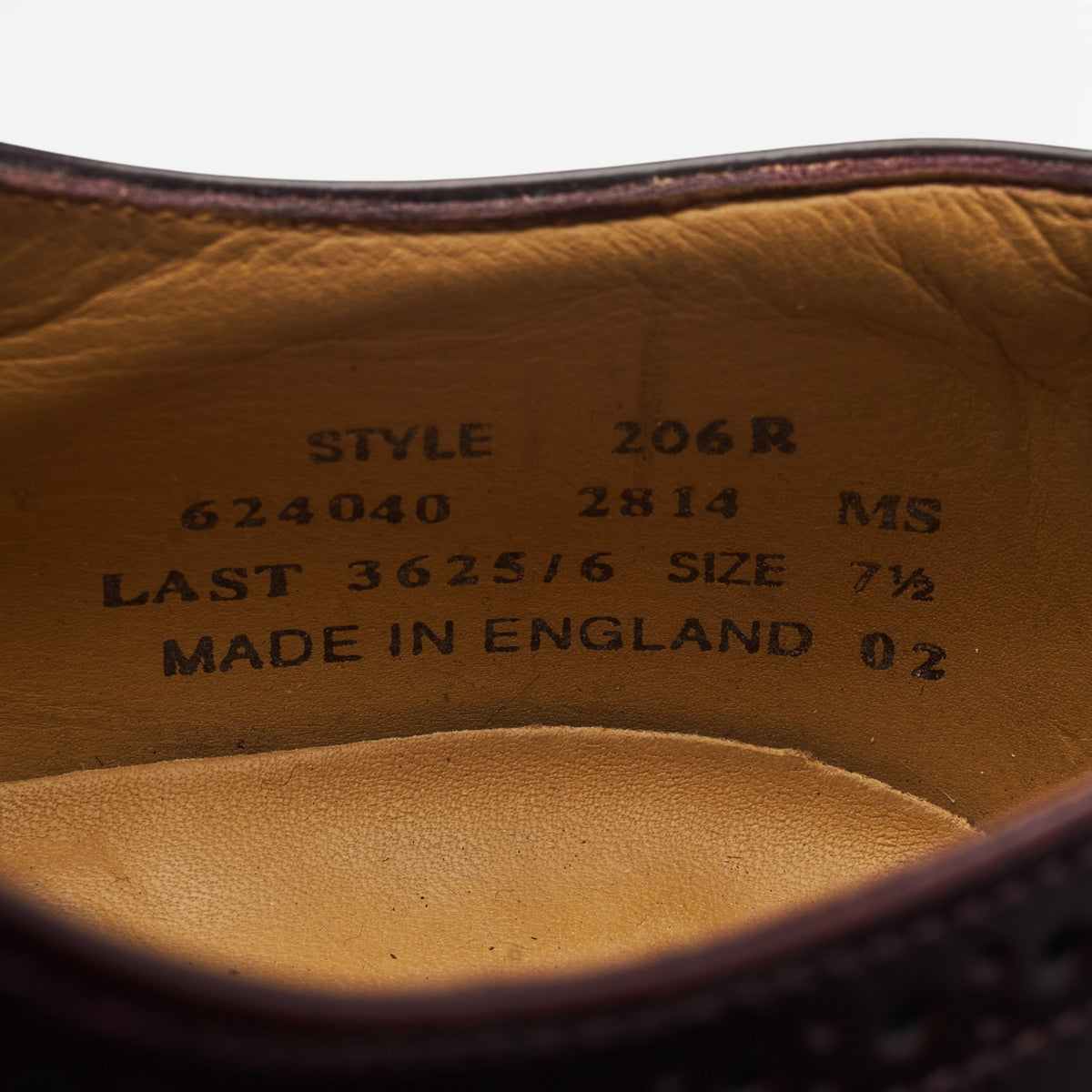 '206' Burgundy Leather Oxford Semi Brogues UK 7.5 F