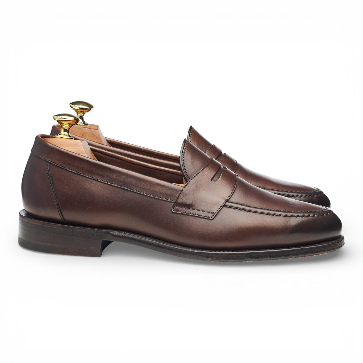 1880 'Hornbeam' Dark Brown Leather Loafers UK 7 F