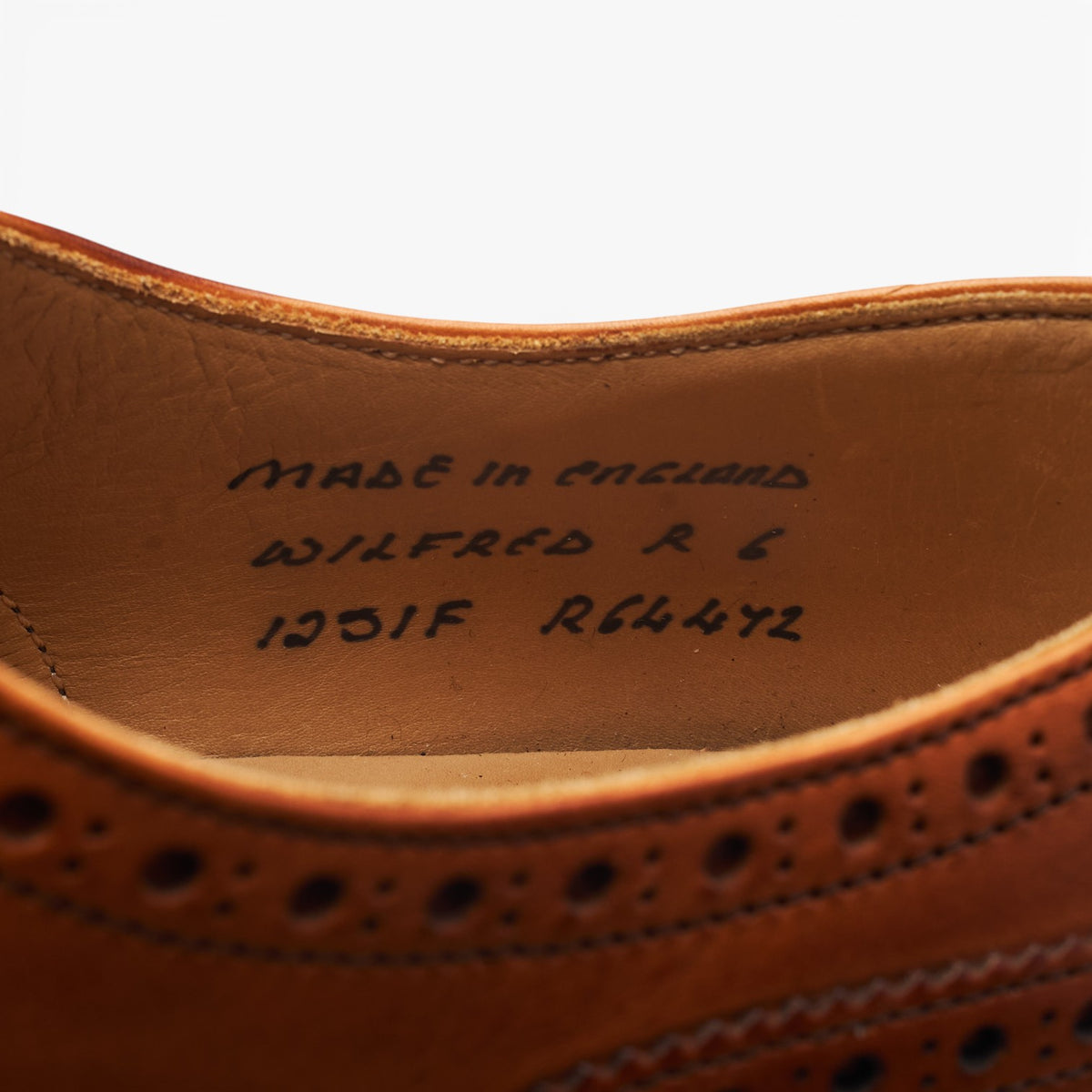 'Wilfred' Tan Brown Leather Oxford Brogue UK 6 F