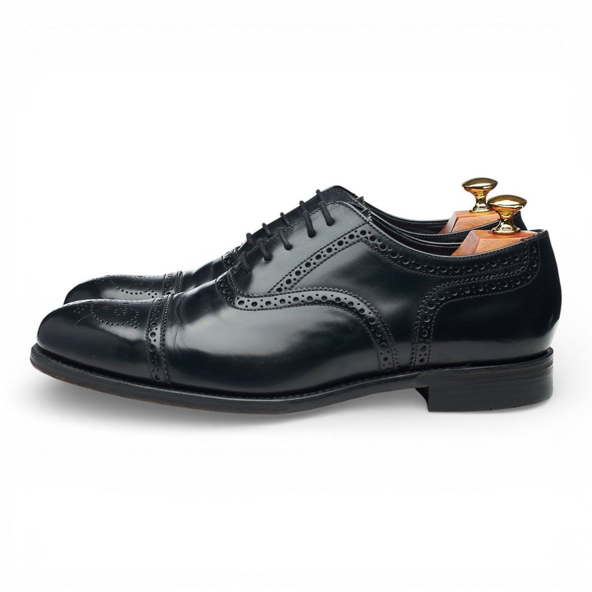 'Overton' Black Leather Oxford Brogues UK 9 F