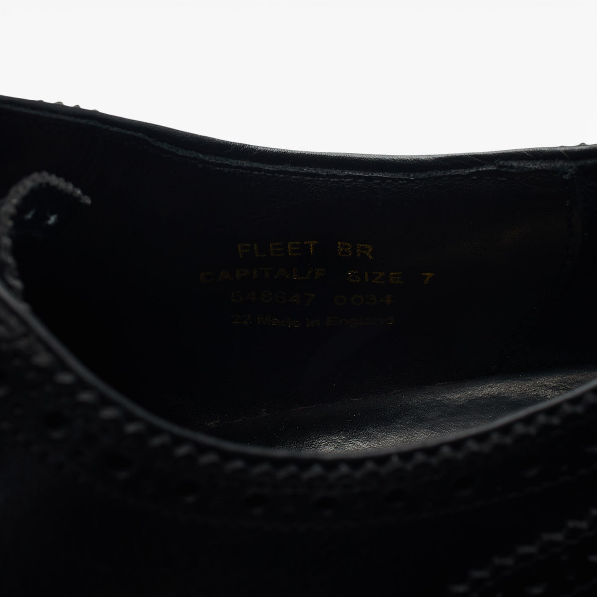 1880 'Fleet' Black Leather Oxford Brogues UK 7 F