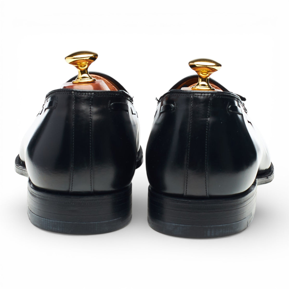 'Keats' Black Leather Tassel Loafers UK 10 F