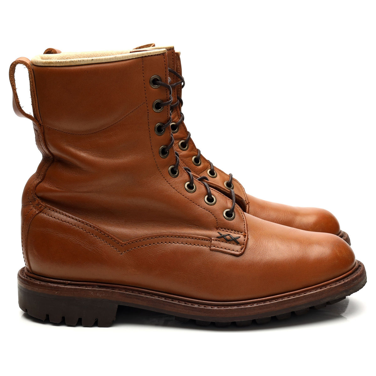 &#39;SR974C&#39; Tan Brown Leather Boots UK 6.5