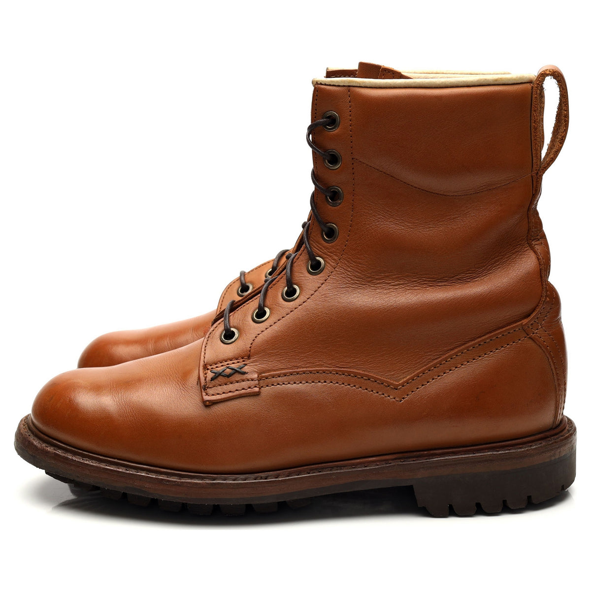 &#39;SR974C&#39; Tan Brown Leather Boots UK 6.5