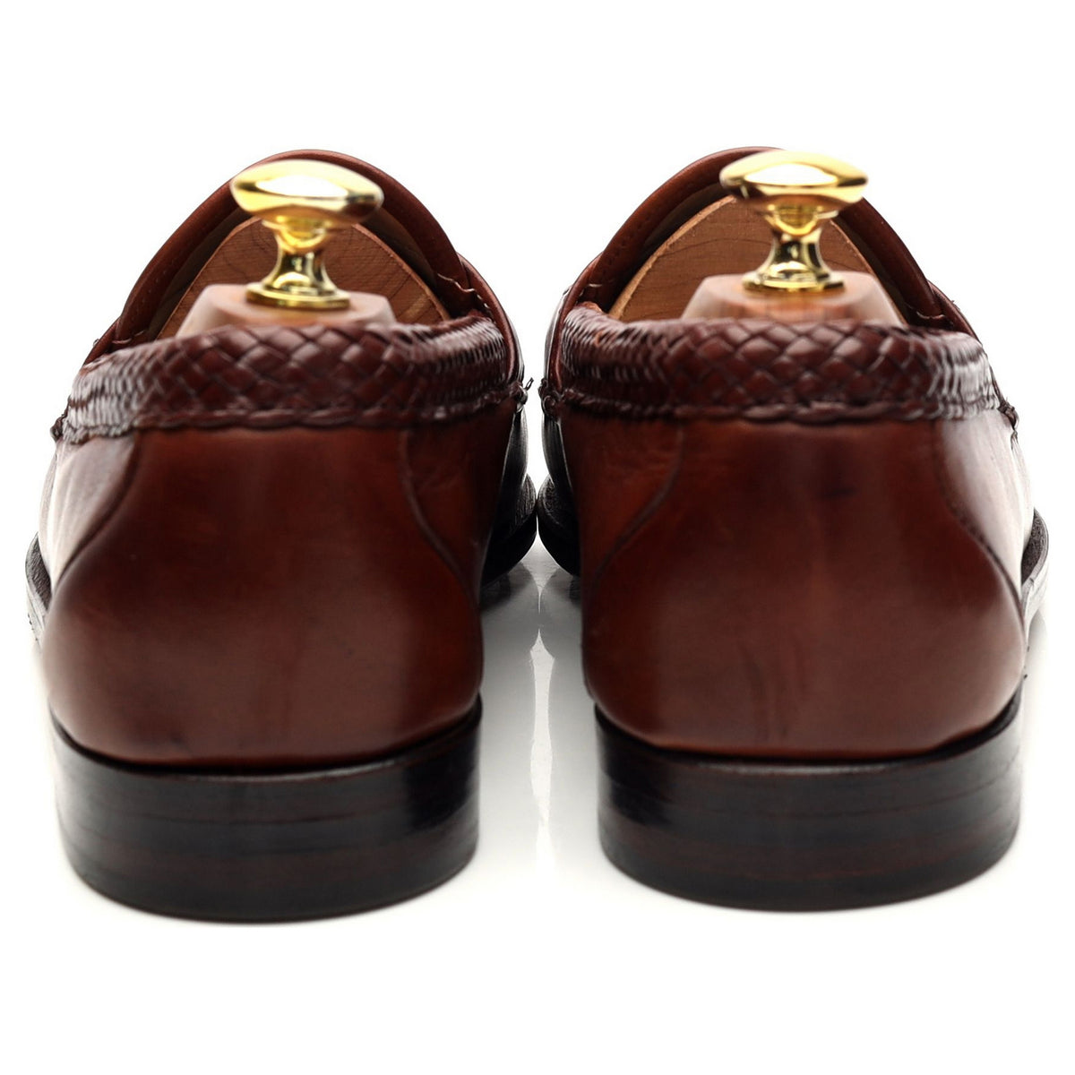 &#39;Maxfield&#39; Tan Brown Leather Tassel Loafers UK 8 US 9 D