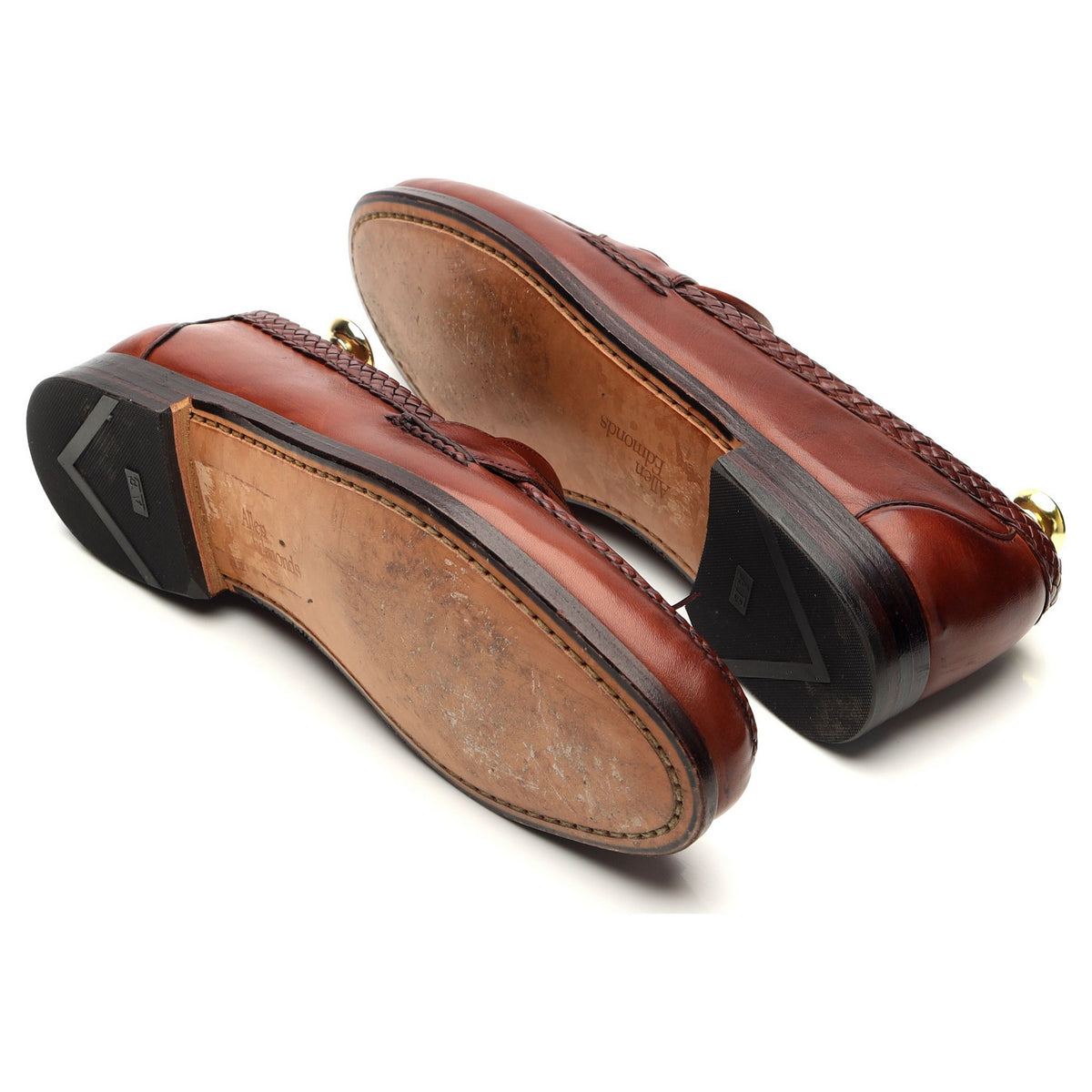 &#39;Maxfield&#39; Tan Brown Leather Tassel Loafers UK 8 US 9 D