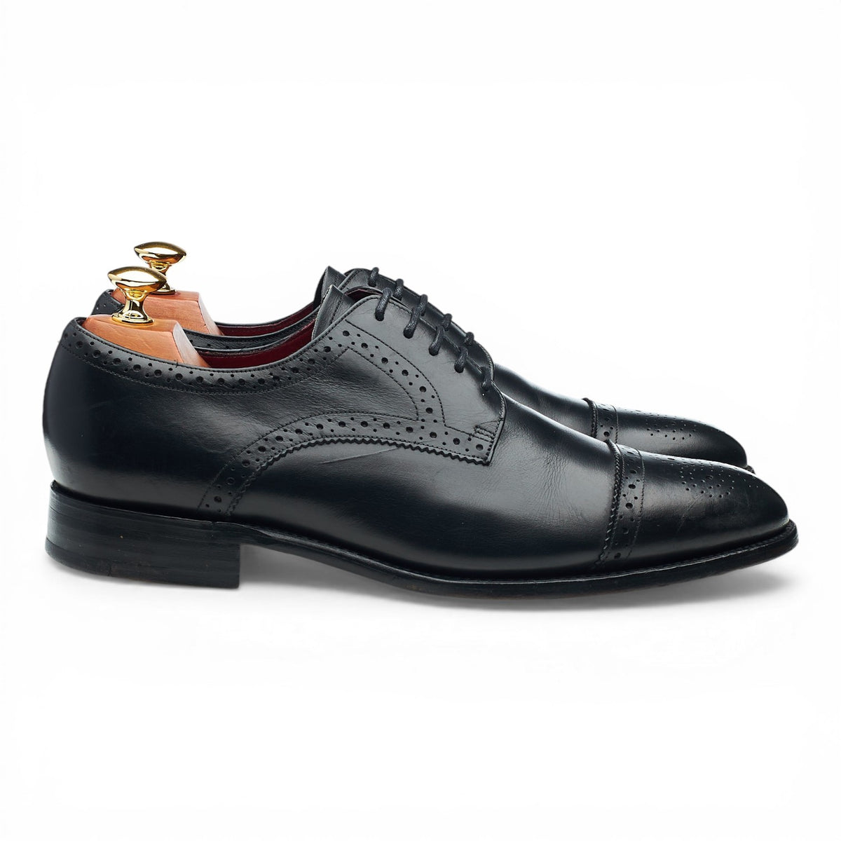 Black Leather Derby Brogues UK 8.5 F