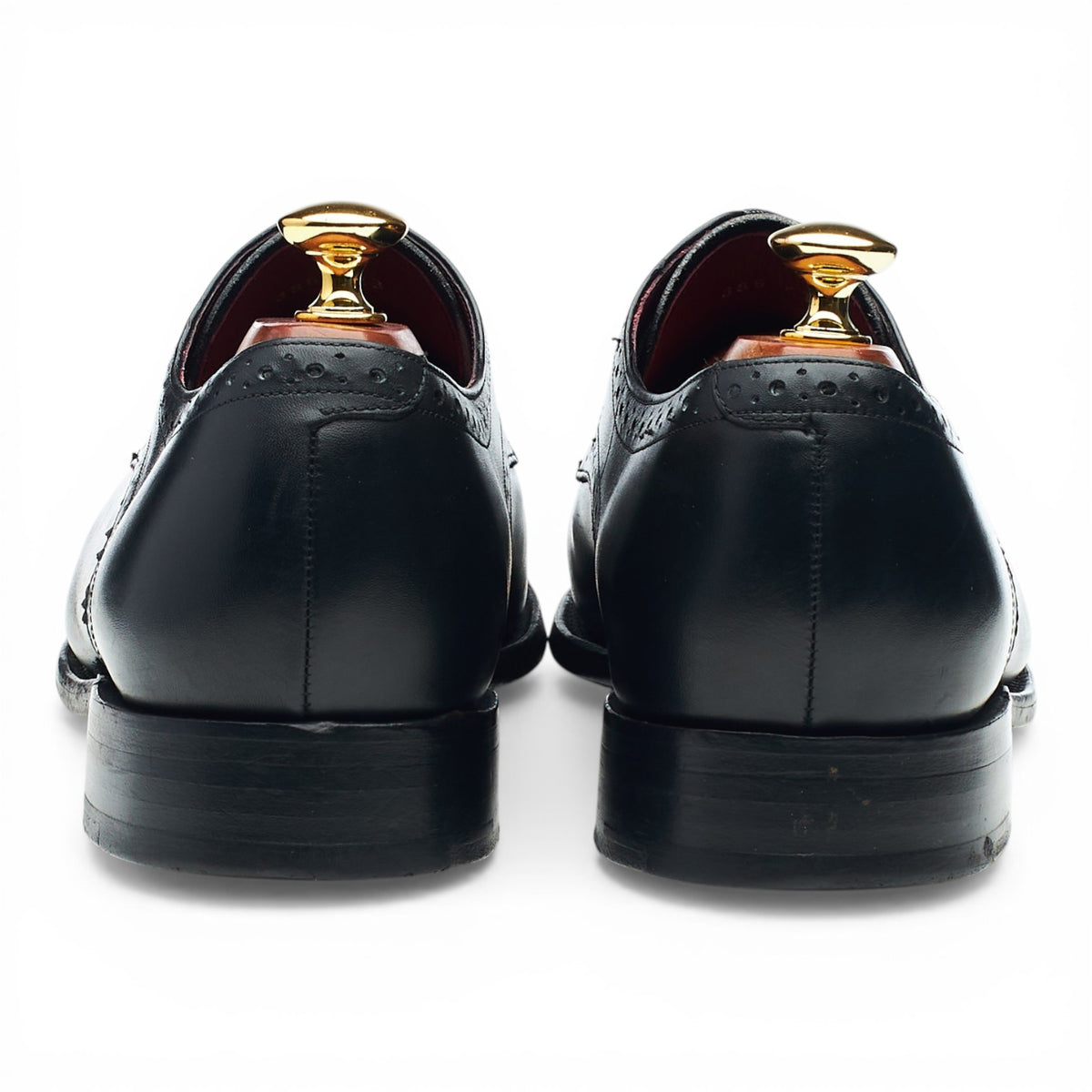 Black Leather Derby Brogues UK 8.5 F