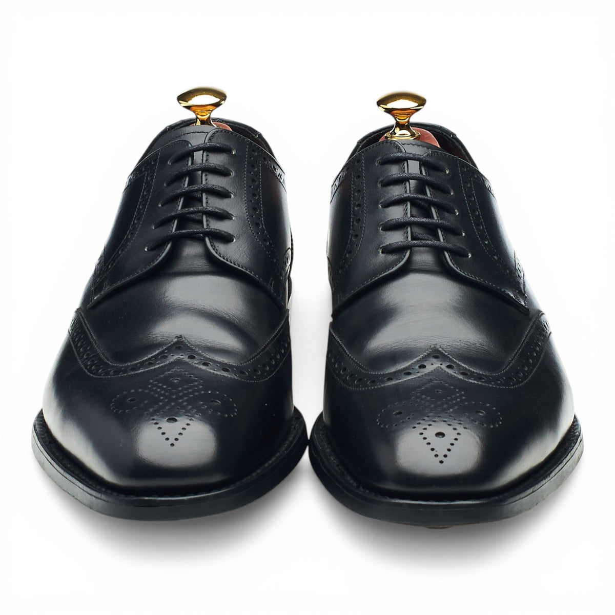 1880 'Wembley' Black Leather Derby Brogues UK 8.5 G