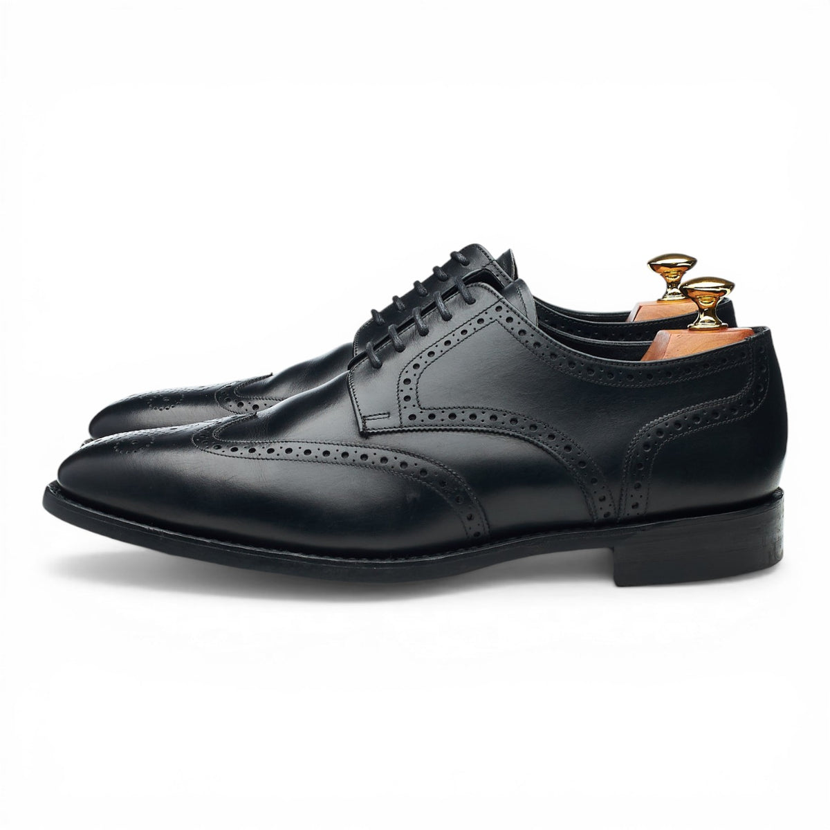1880 'Wembley' Black Leather Derby Brogues UK 8.5 G