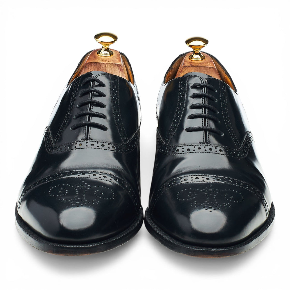 'Alfred' Black Leather Oxford Brogues UK 11 G