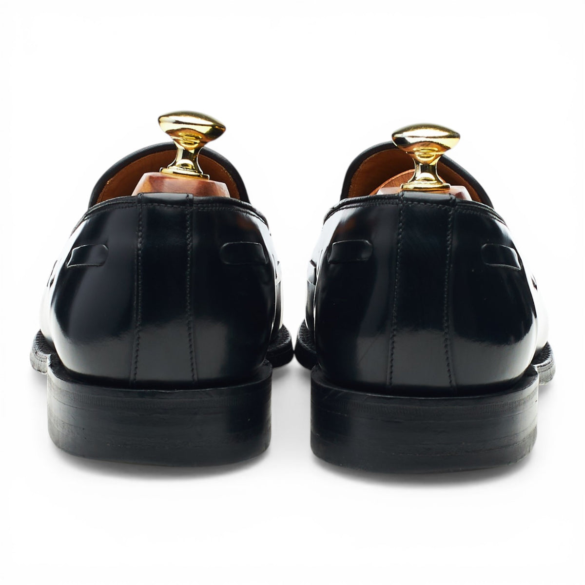 'Lincoln' Black Leather Tassel Loafers UK 7 F