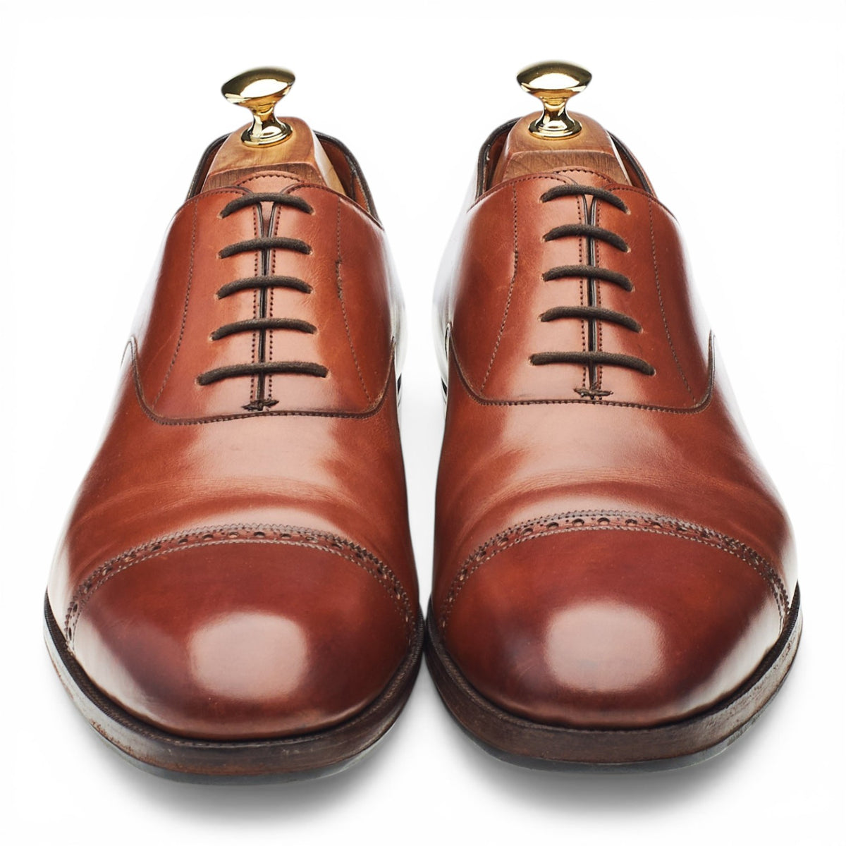 'Cambridge' Tan Brown Leather Oxford UK 10.5 E