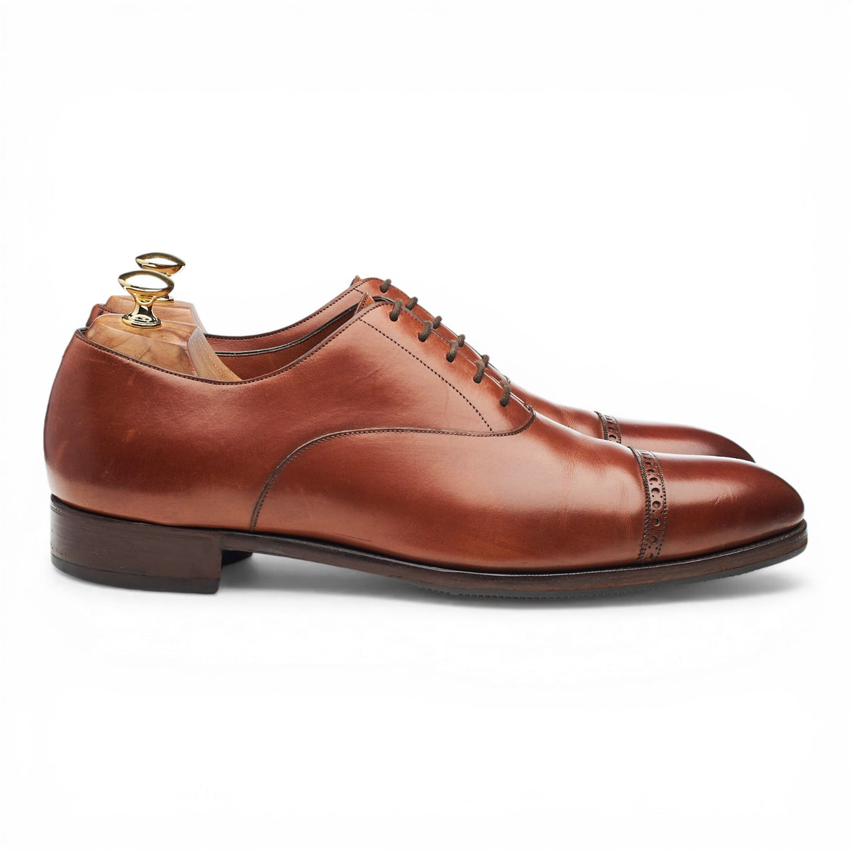 'Cambridge' Tan Brown Leather Oxford UK 10.5 E