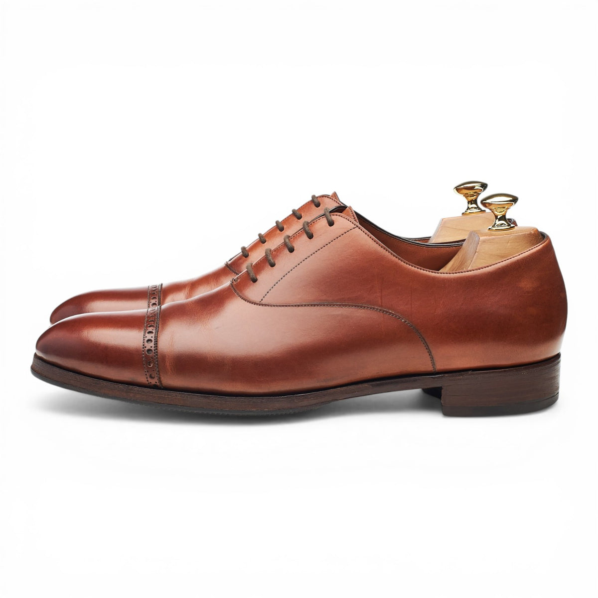 'Cambridge' Tan Brown Leather Oxford UK 10.5 E