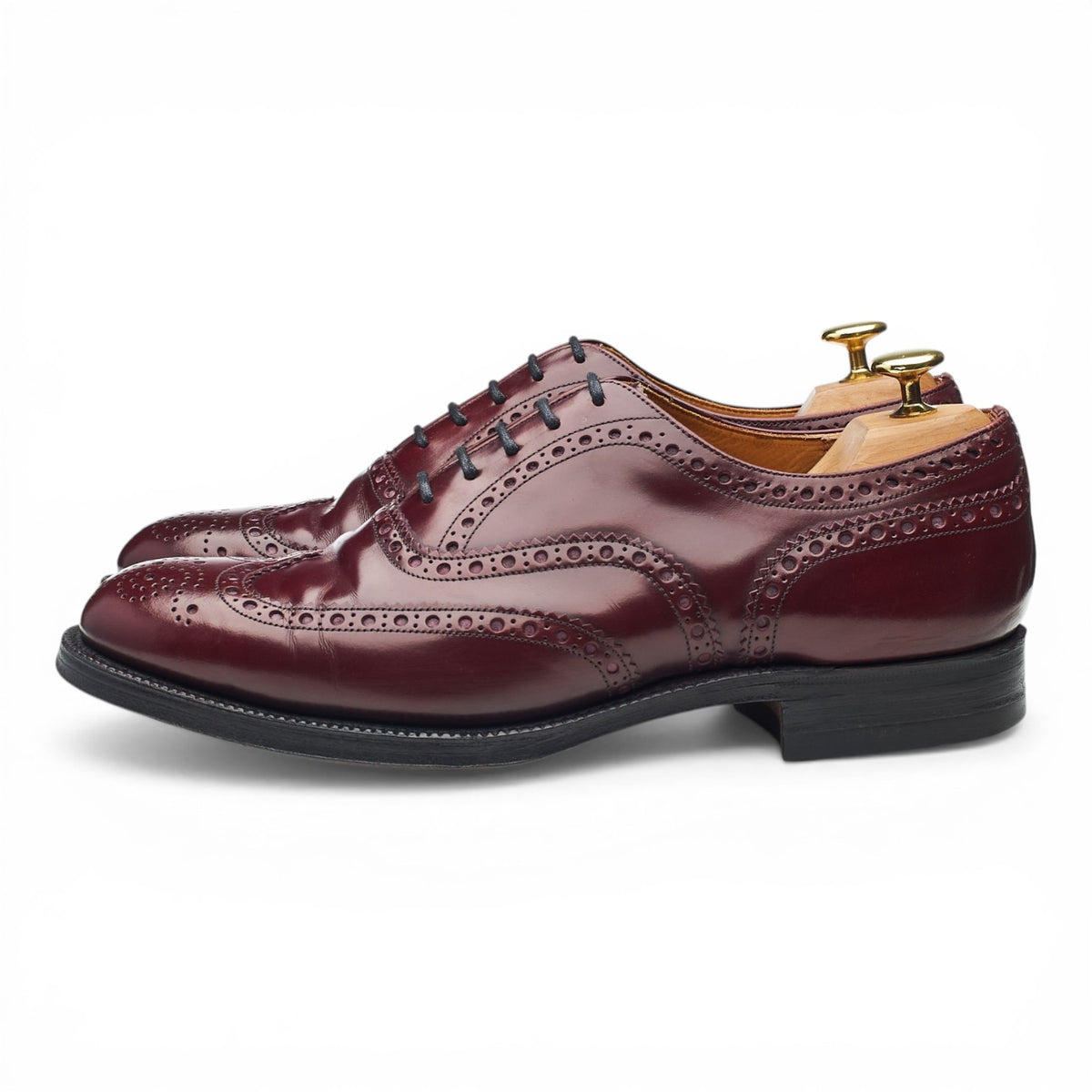 'Burwood' Burgundy Leather Oxford Brogues UK 8.5 F