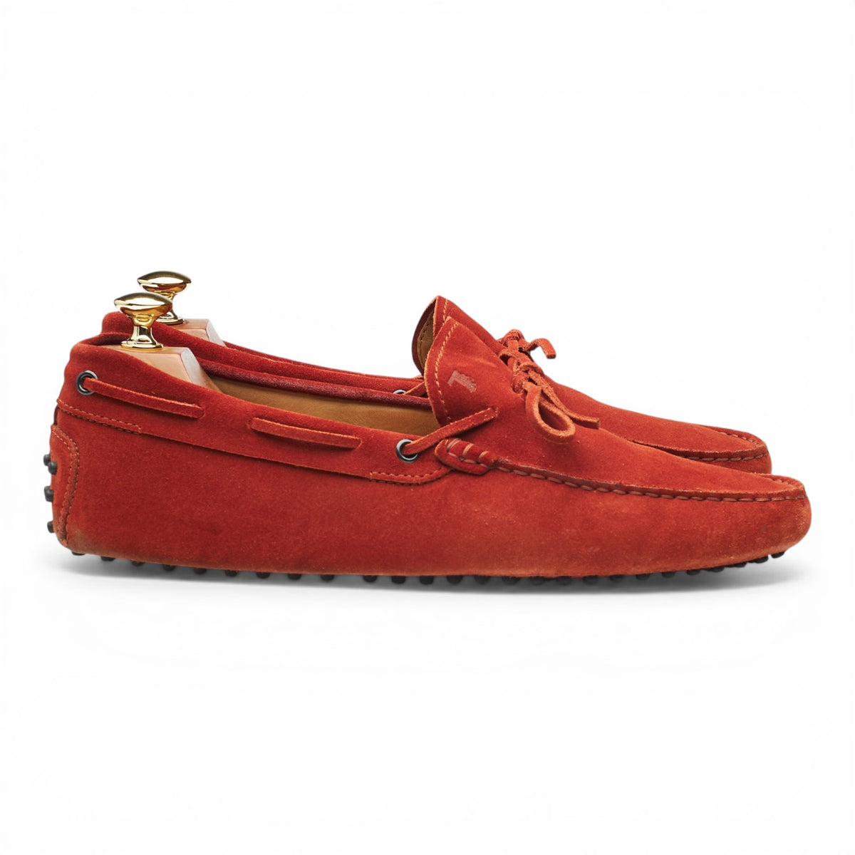 Gommino Red Suede Driving Loafers UK 9