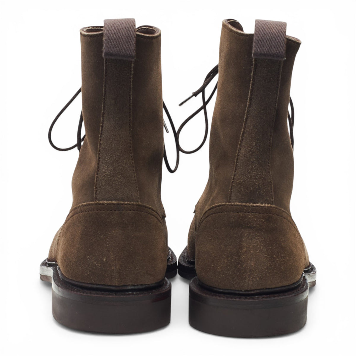 '80184' Brown Suede Cap Toe Boots UK 8