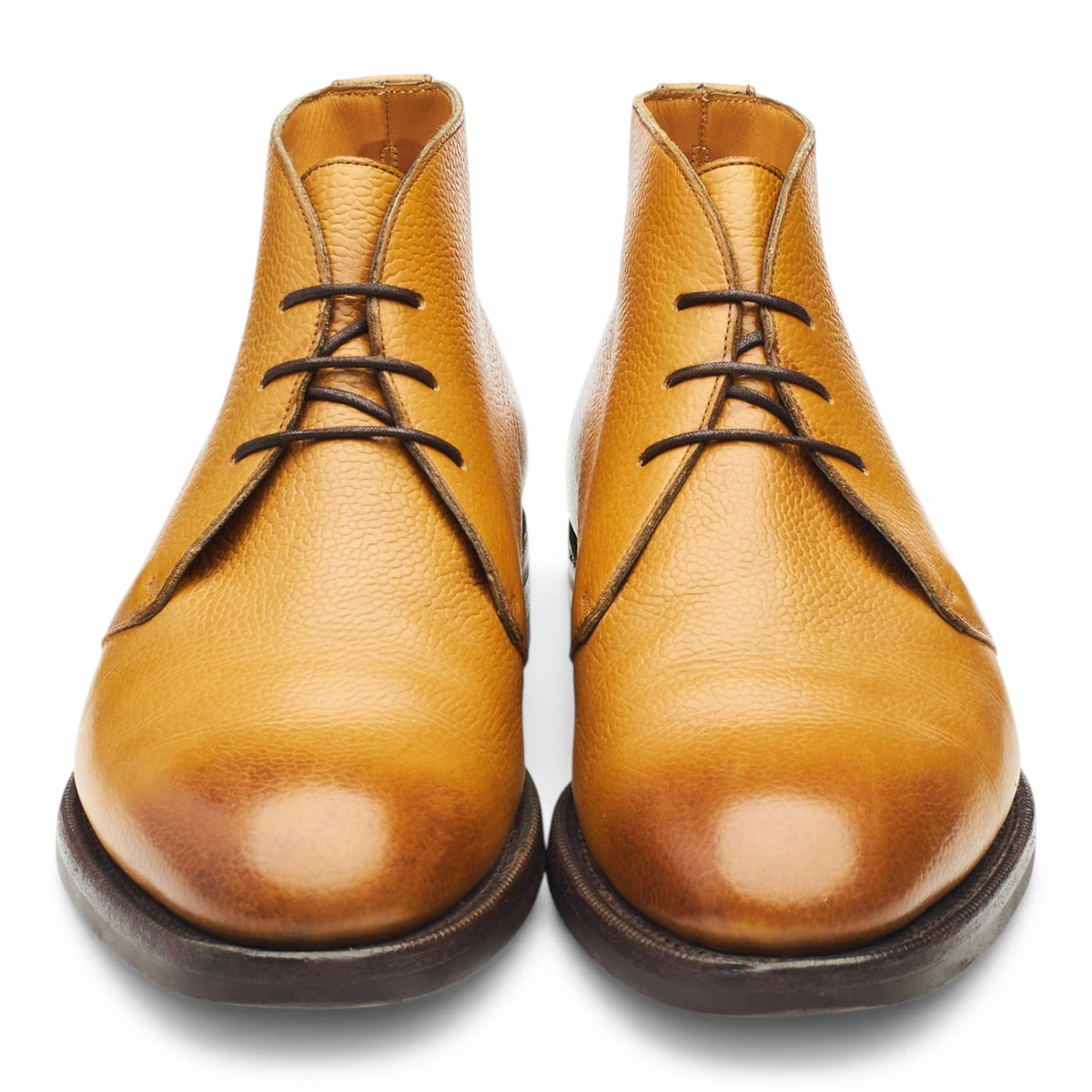 'Banbury' Tan Brown Grain Leather Chukka Boots UK 6 E