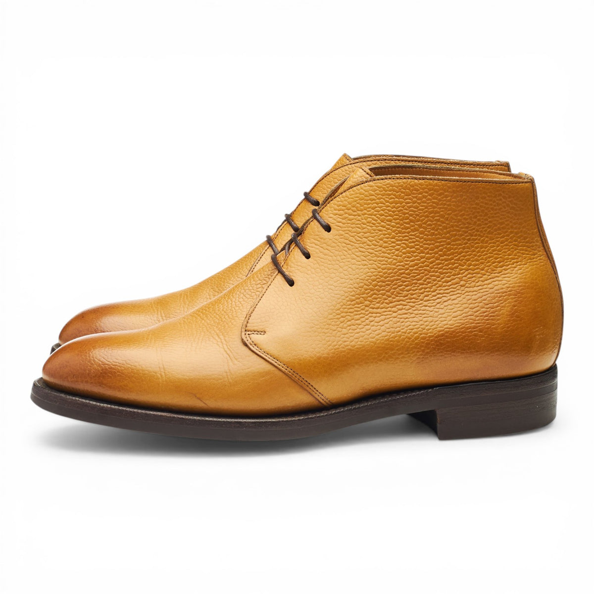 'Banbury' Tan Brown Grain Leather Chukka Boots UK 6 E