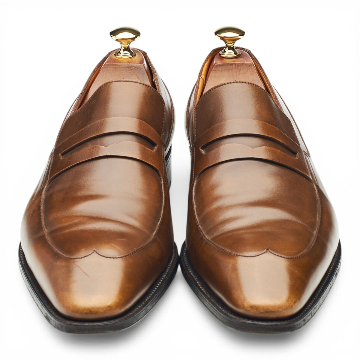 '436' Brown Leather Loafers 9.5 E UK 10