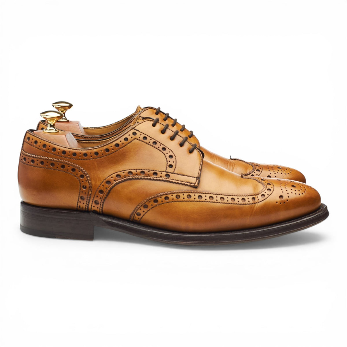'67351' Tan Brown Leather Derby Brogues UK 9